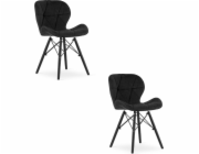 Leobert Židle LAGO Samet - černá / černé nohy x 2