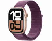 Apple Watch Series 10 GPS + Cellular, 42mm pouzdro z růžového zlatého hliníku se sportovním řemínkem Ripe Plum
