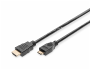 Digitus HDMI 1.3 / 1.2 (C to A) připojovací kabel 2 m, pozl. kontakty, Ultra HD 24p 