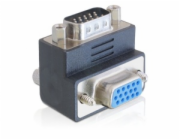 Delock Adapter VGA male / female 270° angled - Adaptér VGA) - HD-15 (VGA) (M) do HD-15 (VGA) (F) - konektor 270°, křídlové šrouby