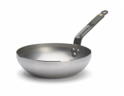 Pánev de Buyer, 5617.24, Wok MINERAL B, WOK, průměr 24 cm, zaoblená, široké dno, zakřivená rukojeť, ocel