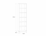 Knihovna Domoletti BLPR713-120, bílá, 34x54,6x197,5 cm