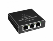 Qoltec Rozbočovač Ethernet mini SWITCH 1x3 RJ45 | 1000 Mb/s | USB-C | Hliník