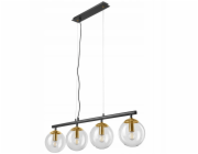 Lamkur Eloise 47447 závěsná lampa moderní svítidlo s kuličkami, stínidla 4x15W E14 černá/mosaz