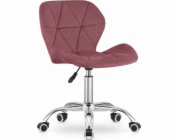 Leobert Otočná sametová židle AVOLA - tmavě růžová