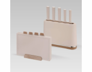 Maestro MR-1412-BEIGE Sada nožů s blokem + sada prkének Béžová