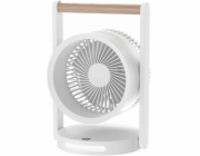 LTC STOLNÍ VENTILÁTOR S DŘEVĚNOU RUKOJEŤÍ, REGULACE RYCHLOSTI, S NOČNÍ LAMPOU, DISPLEJEM, INDIKÁTOREM NABÍJENÍ, NABÍJENÍM PŘES USB-C, 10 W, 3600 mAh, 6,4