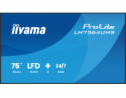 iiyama ProLite LH7564UHS-B1AG - 75" Třída úhlopříčky (74.5" zobrazitelný) displej LCD s LED podsvícením - digital signage - s vestavěný přehrávač médií SoC - 4K UHD (2160p) 3840 x 2160 - černý rám s m