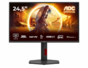 AOC LCD herní Q25G4SR 24,5" IPS/2560x1440@300Hz/0,3ms/400cd/2xHDMI/DP/Repro/Pivot/HAS/VESA