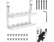 Organizér kabelů Maclean pod stůl, max. zatížení 5 kg, 2 úrovně, bílá, MC-104 W