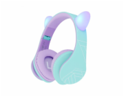 PowerLocus P2 Kids Headphones purple/turquoise with Ears