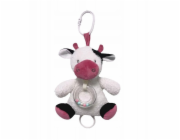 TULILO Hudební skříňka Cow bílá a vínová 18 cm