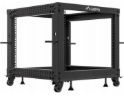 Lanberg Otevřený rack 19   9U 600x600-1100 nastavitelný černý
