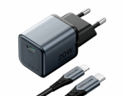 GaN Vention USB-C 20W nabíječka + USB-C-L 1m kabel (šedá)
