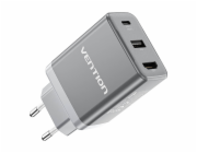 Vention FJAH0-EU USB(C+A)+HDMI GaN mains charger (60W/5W/4K@60Hz) (grey)