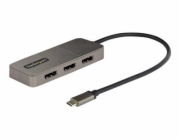 Startech USB-C to Triple DisplayPort 1.4 MST Hub, 4K 60Hz, 1ft (30cm) Cable, USB Type-C Multi Monitor Adapter for Laptop, DP 1.4 Multi-Stream Transport Hub, DisplayPort Splitter - MST Triple Monitor A