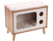 Flamingo Pelíšek pro kočky TV se škrabadlem 50x29x41cm