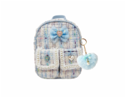 Mini BATOH s modrou mašlí a klíčenkou SRDCE