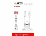 WG - Datový kabel Lightning Mfi na Type-C, 1 metr, 3A, bílá