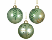 Vánoční hračka na stromeček Listy, 8 cm, sklo