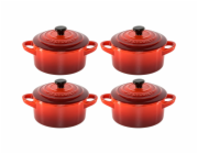 Le Creuset Stoneware Set of 4 petite Casseroles 10x5cm volcan.