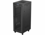 Lanberg 19palcová stojící racková skříň 32U 600x800 s perforovanými dveřmi, LCD, černá (ploché balení)