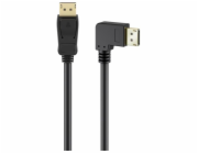 Goobay Kabel DisplayPort Stecker 90° > DisplayPort Stecker, 8K / 144Hz (schwarz, 2 Meter, 1 Stecker 90° seitlich abgewinkelt, 54 Gbit/s, DisplayPort 2.0 / 2.1)