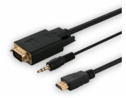 Adaptér HDMI (M) - VGA (M) + audio CL-198