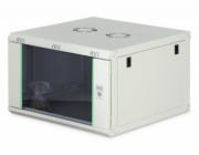 Digitus Dynamická 19" 7U nástěnná síťová rozvaděčová skříň 385x600x600mm, skleněné dveře, šedá, nesestavená, 60kg