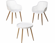 ProGarden BALKONOVÝ NÁBYTEK, STŮL A 2 ŽIDLE, BÍLÝ