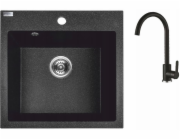 Laveo AQ.901-1001503 / AQUAFORM / SADA MARANELLO / ČERNÝ ŽULOVÝ DREZ 49X49CM, 1K, BATERIE, SIFON /