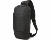 Wozinsky Premium městský batoh s jedním ramenem, proti krádeži, organizérem a USB - černý