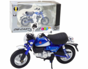 LeanToys Motocykl Retro Klasické Kovové Světla Modrá 1:12