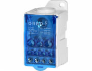 Orno Rozvodný blok 400A, vstupní svorka 1x185mm2, výstupní svorky 4x10 a 5x16 a 2x35mm2, pohodlná montáž na DIN lištu