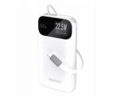 Dudao Powerbanka K31 10000 mAh 22,5 W PD s vestavěným kabelem, bílá