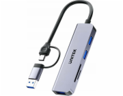 Unitek USB HUB uHUB P5+ 1x SD 1x microSD + 3x USB-A 2.0 (H1320AGY01)
