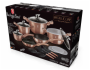 Sada nádobí s mramorovým povrchem 18 ks Rosegold Metallic Line BH-7034