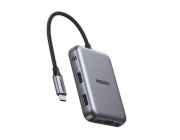 Ugreen USB Hub USB-C 7v1 HDMI USB-C USB-A SD/TF - šedý