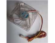 EUROCASE ventilátor 80mm, 12V/0,15A, prosvětlený RGB (3-pin)