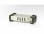 Aten CS-84U-AT 4-Port PS/2-USB KVM Switch, 4x Custom KVM Cable Sets, Non-powered ATEN KVM switch CS-84U,USB Hub, 4PC
