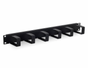 Vyvazovací panel Triton 19", 1U, 6x vyvazovací háček 70 x 40 mm vhodné pro vyšší zatížení