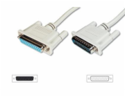 Digitus Serielles Datatransfer Verlängerungskabel, D-Sub25 (Stecker) > D-Sub25 (Buchse) (beige, 5 Meter)