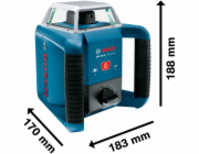 Laser rotační Bosch GRL400H Professional+přijímač LR 1+nivelační lať GR 240+stativ BT 170 HD 