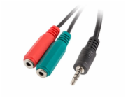 Lanberg Jack 3,5 mm - Jack 3,5 mm x2 0,2 m kabel černý (AD-0023-BK)