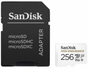 SanDisk High Endurance/micro SDXC/256GB/Class 10/+ Adaptér/Bílá
