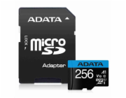 ADATA MicroSDHC karta 256GB UHS-I Class 10, Premier + adaptér
