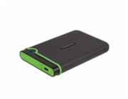 Transcend StoreJet 25M3C 2TB, TS2TSJ25M3C TRANSCEND 2TB StoreJet 25M3C SLIM, 2.5”, USB-C (3.1 Gen 1) Externí Anti-Shock disk, tenký profil, šedo/zelený