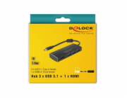 DeLOCK USB 3.2 Gen 1 hub, USB-C zástrčka > 3x USB-A zásuvka + HDMI zásuvka, USB hub