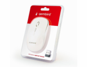 GEMBIRD Myš MUSW-4B-01-W, bílá, bezdrátová, USB nano receiver