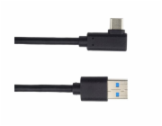 PREMIUMCORD Kabel USB typ C/M zahnutý konektor 90° - USB 3.0 A/M, 1m